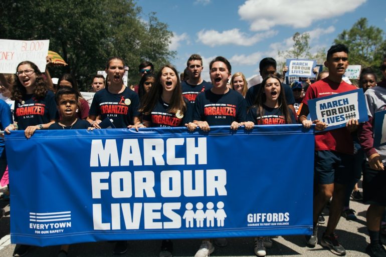 Photo Protesters marching